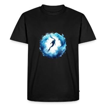 Plongeur sous-marin World Ocean Diver - T-shirt Premium bio Homme - noir - Devant - Nico (187cm)