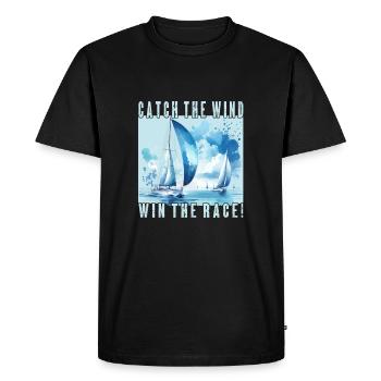 Sailing Ships Race Sea - Men's Premium Organic T-Shirt - black - Front - Nico (187cm)