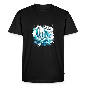 Sailing Ship Regatta Sea - Men's Premium Organic T-Shirt - black - Front - Nico (187cm)