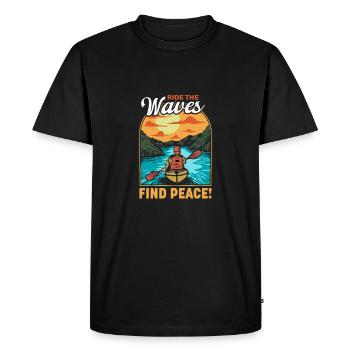 Pagayer en kayak sur l’eau - T-shirt Premium bio Homme - noir - Devant - Nico (187cm)