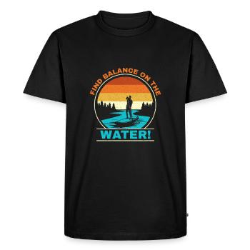 Stand up paddle sur l’eau - T-shirt Premium bio Homme - noir - Devant - Nico (187cm)