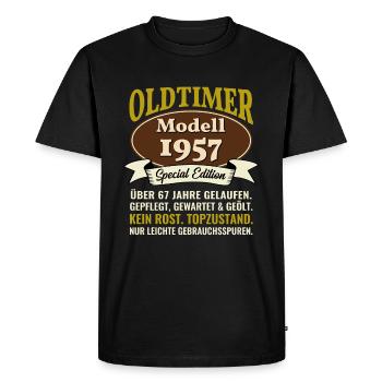 67e anniversaire voiture classique modèle 1957 67 ans - T-shirt Premium bio Homme - noir - Devant - Nico (187cm)