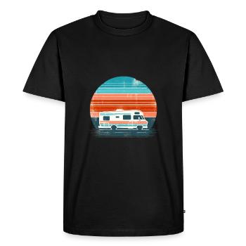 Road Trip de vacances en camping - T-shirt Premium bio Homme - noir - Devant - Nico (187cm)