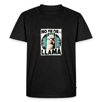 Lama rétro alpaga - T-shirt Premium bio Homme - noir - Devant - Nico (187cm)