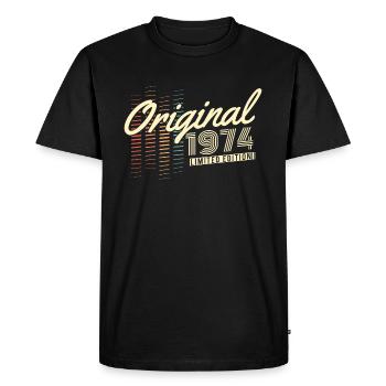 Original 1974 Jahrgang Vintage Retro Geburtstag - Männer Premium Bio T-Shirt - Schwarz - Vorne - Nico (187cm)
