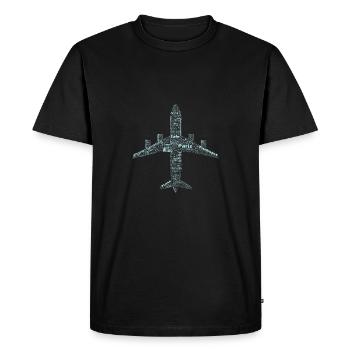 Airplane of words - Men's Premium Organic T-Shirt - black - Front - Nico (187cm)