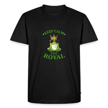 Grenouille royale avec couronne et lunettes de soleil - Keep - T-shirt Premium bio Homme - noir - Devant - Nico (187cm)