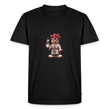 Funny cartoon rooster - Men's Premium Organic T-Shirt - black - Front - Nico (187cm)