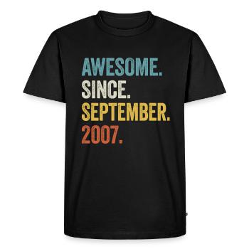 Awesome Since September 2007 17th Birthday - Men's Premium Organic T-Shirt - black - Front - Nico (187cm)