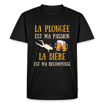 Plongée Sous Marine Homme Humour Plongeur Cadeau - T-shirt Premium bio Homme - noir - Devant - Nico (187cm)