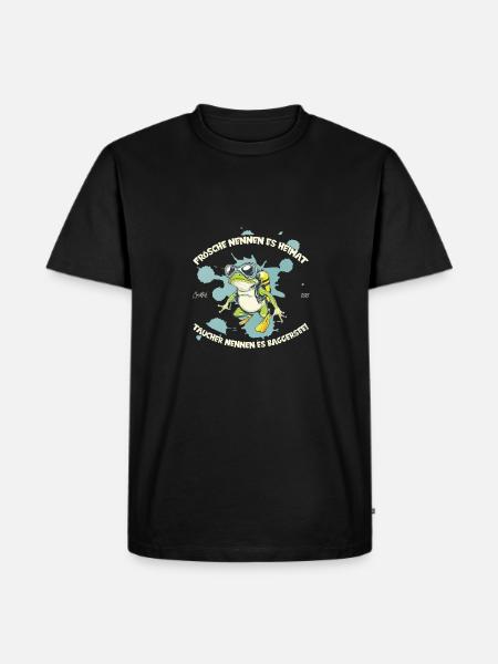 Frosch-Taucher-Spruch – Heimat trifft Baggersee - Männer Premium Bio T-Shirt - Schwarz