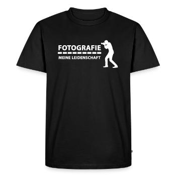 Photographie passionnée - T-shirt Premium bio Homme - noir - Devant - Nico (187cm)