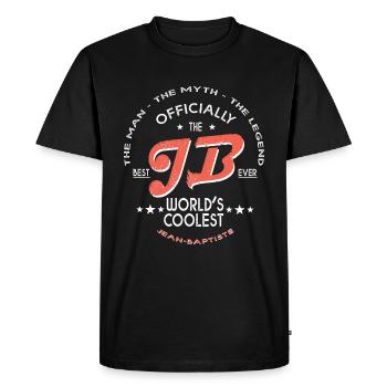 Jean-baptiste cadeau t-shirt personnalisé prénom - T-shirt Premium bio Homme - noir - Devant - Nico (187cm)