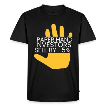 Paper hands sell by -5% - Men's Premium Organic T-Shirt - black - Front - Nico (187cm)