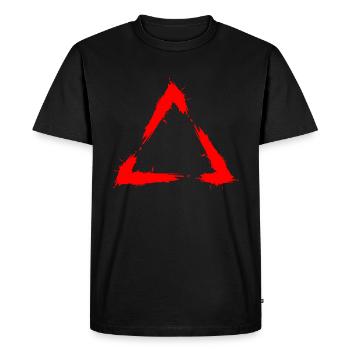 Symbole triangle brosse design nouveau rouge - T-shirt Premium bio Homme - noir - Devant - Nico (187cm)