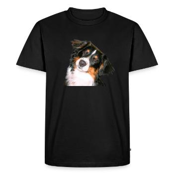 Aussie Nanouk, tête - photo - T-shirt Premium bio Homme - noir - Devant - Nico (187cm)