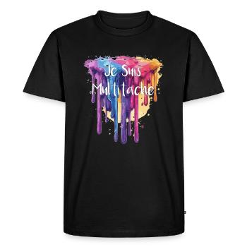 JE SUIS MULTITACHE ! - T-shirt Premium bio Homme - noir - Devant - Nico (187cm)