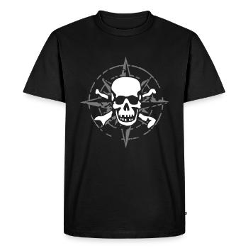 windrose_skull_02_a_2c - T-shirt Premium bio Homme - noir - Devant - Nico (187cm)