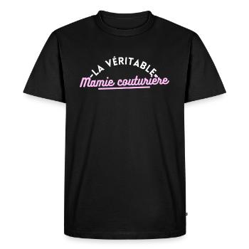 La véritable mamie couturière - T-shirt Premium bio Homme - noir - Devant - Nico (187cm)
