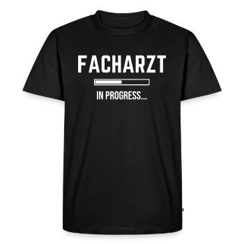 Spécialiste en Progrès - T-shirt Premium bio Homme - noir - Devant - Nico (187cm)