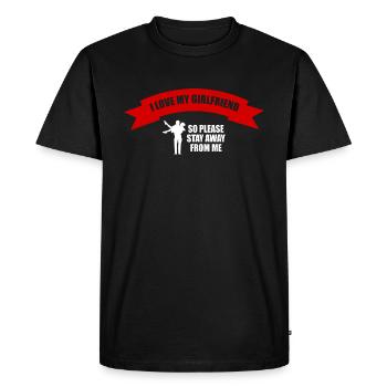 Stay away - Men's Premium Organic T-Shirt - black - Front - Nico (187cm)