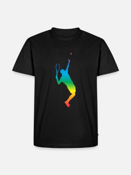 Tennis - Männer Premium Bio T-Shirt - Schwarz