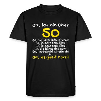 50 Oui c'est toujours possible! - T-shirt Premium bio Homme - noir - Devant - Nico (187cm)