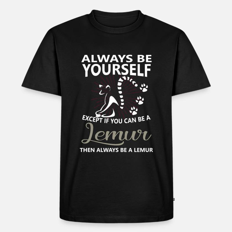 Lemur Tier - Männer Premium Bio T-Shirt - Schwarz