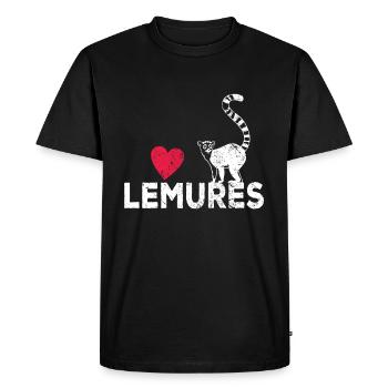 Lémurien - T-shirt Premium bio Homme - noir - Devant - Nico (187cm)