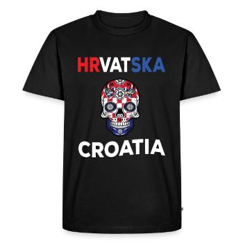 Croatie - T-shirt Premium bio Homme - noir - Devant - Nico (187cm)