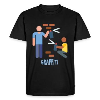 Graffitis - Graffitti - T-shirt Premium bio Homme - noir - Devant - Nico (187cm)