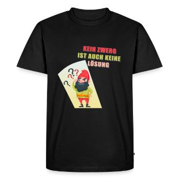 NO DWARFING IS ALSO NO SOLUTION - Men's Premium Organic T-Shirt - black - Front - Nico (187cm)