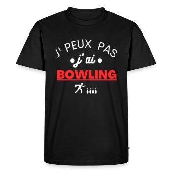 T shirt bowling j peux pas j ai bowling cadeau - T-shirt Premium bio Homme - noir - Devant - Nico (187cm)