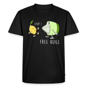 Lemon Humor gift idea funny Vegan, vegetarian - Men's Premium Organic T-Shirt - black - Front - Nico (187cm)