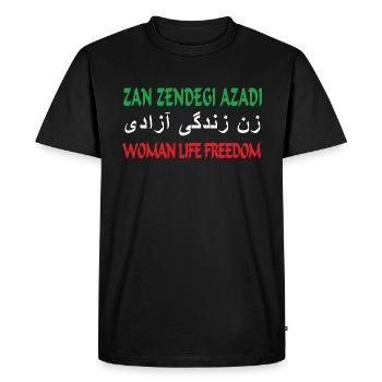 Woman Life Freedom Zan Zendegi Azadi - T-shirt Premium bio Homme - noir - Devant - Nico (187cm)