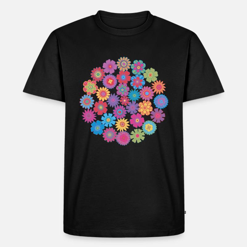 Cercle de fleurs - T-shirt Premium bio Homme - noir