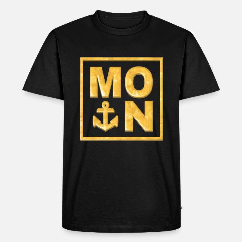 MOIN Anker Gold - Männer Premium Bio T-Shirt - Schwarz