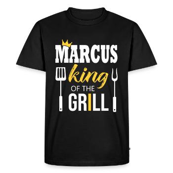 Marcus king of the grill - T-shirt Premium bio Homme - noir - Devant - Nico (187cm)