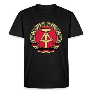 emblème ddr rda - T-shirt Premium bio Homme - noir - Devant - Nico (187cm)