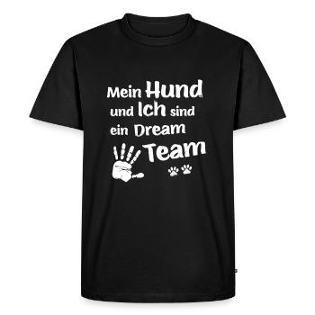 My dog and I are a dream team - dog paw - Men's Premium Organic T-Shirt - black - Front - Nico (187cm)