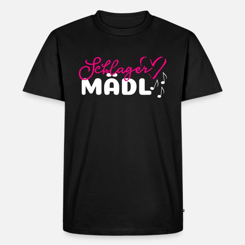 Schlager Mädl Dirndl Mädchen - Männer Premium Bio T-Shirt - Schwarz