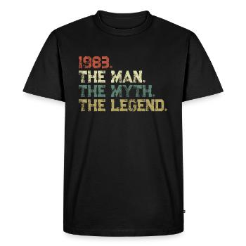 1983: Der Mann der Mythos Die Legende - T-shirt Premium bio Homme - noir - Devant - Nico (187cm)