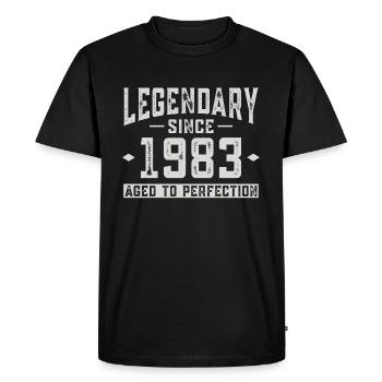 Légendaire depuis 1983 - T-shirt Premium bio Homme - noir - Devant - Nico (187cm)