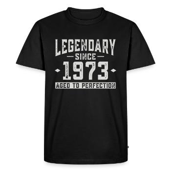 Legendary since 1973 - Men's Premium Organic T-Shirt - black - Front - Nico (187cm)
