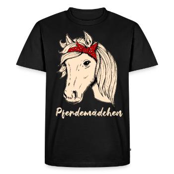 Horse Girls Riding Horses Riding Stable Gift - Men's Premium Organic T-Shirt - black - Front - Nico (187cm)