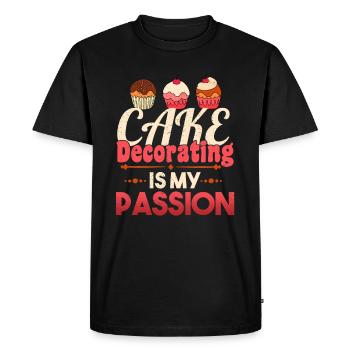 Gâteau La Passion Cadeau Décoré - T-shirt Premium bio Homme - noir - Devant - Nico (187cm)