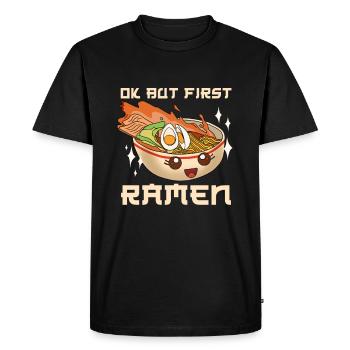 Nouilles Ramen Joyeux cadeau - T-shirt Premium bio Homme - noir - Devant - Nico (187cm)
