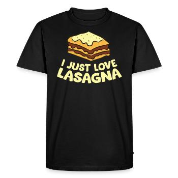 Lasagna - I just love Lasagna - Men's Premium Organic T-Shirt - black - Front - Nico (187cm)