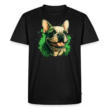 Français Bulldog - T-shirt Premium bio Homme - noir - Devant - Nico (187cm)