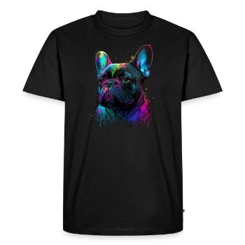 Français Bulldog - T-shirt Premium bio Homme - noir - Devant - Nico (187cm)